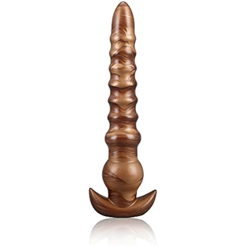 Anal Beads Butt Plugs Beginners Anal Plug Trainer Kit With Narrow Flared Base For Comfortable Long-Term Wear G-Spot Stimulation Adult Sex Toy For Women Men Couple (Medium) Rhyolite Gold