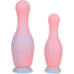 Silicone Sex Toys Anal Plug Realistic Dildo, 8.58" 7.01" Bowling Ball Silicone Dildo, Meat Feel Design Experience Double Pleasure (Pink, Large)