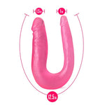 Blush B Yours 12.5” Sweet U-Shaped Dildo For Double Penetration, 1 Wide 1 Narrow End Realistic Silicone Double Dildo - Beginner Anal & Vaginal Play Cock - Adult Sex Toy For Women, Men, Couples -(Pink)
