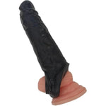 Threaded Mace Condom Male Condom Adult Lock Fine Ring Extended Sleeve Black 8.8In