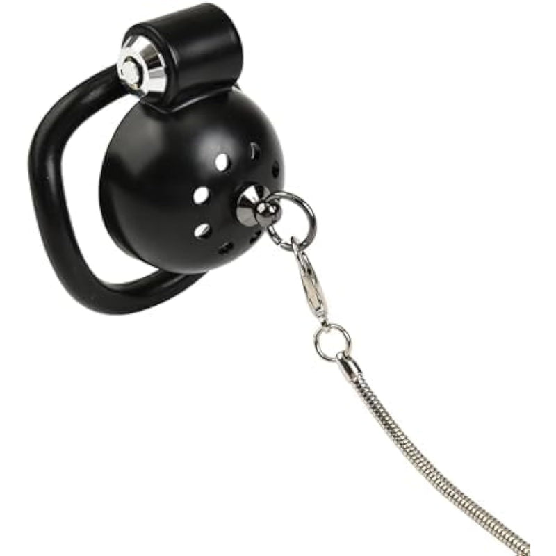 Male Chastity Device Tease Locked Cock Cage Penis Exercise For Men(Black With Chain)