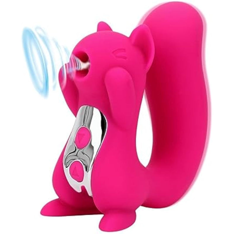 Dual Pleasure Squirrel Vibrator & Air-Pulse Clitoral Stimulator, Clitoral Sucking, Clit Vibrator, Pressure-Wave Technology, Waterproof, Rechargeable, Sex Toy Vibrator For Women (Hot Pink)