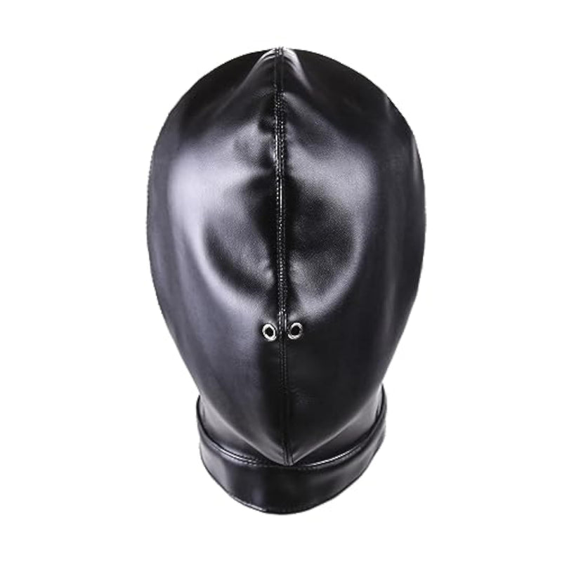 Faux Leather Blindfold Head Hood for Couples and Solo Play