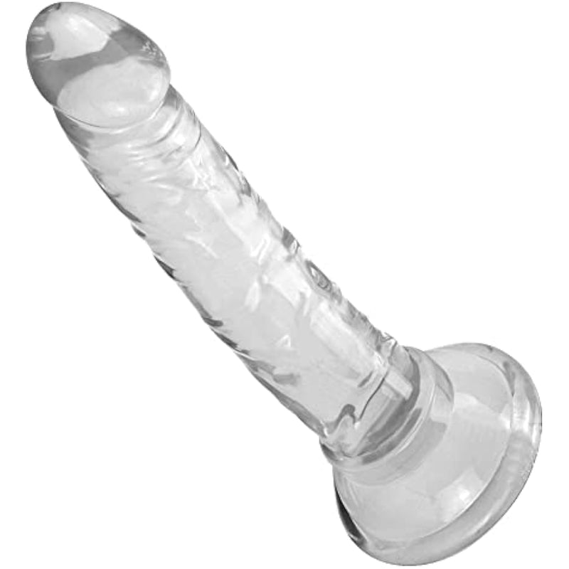 Realistic Transparent Dildo Mini Penis For Beginner Withe Strong Suction Cup Vaginal G-Spot Soft Masturbation Penis Prostate Stimulation Anal Plug For Male Female Couple Adult Toy