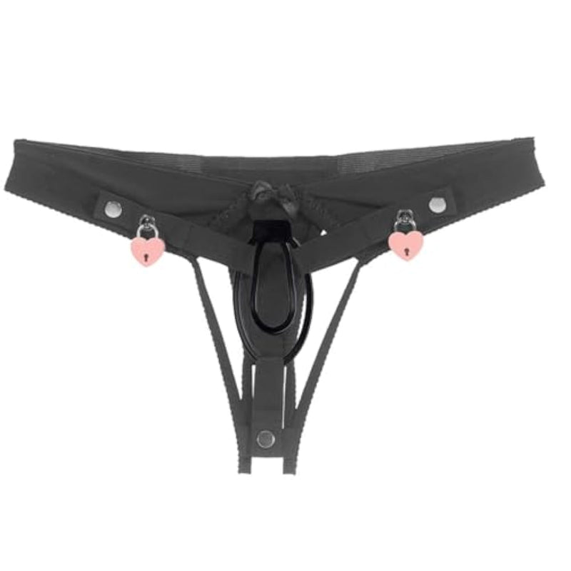 Male Chastity Belt Chasity Underwear With Locking Cockring Men'S Cock Cage Sissy Sex Toys Penis Training Bondage (Black-M)