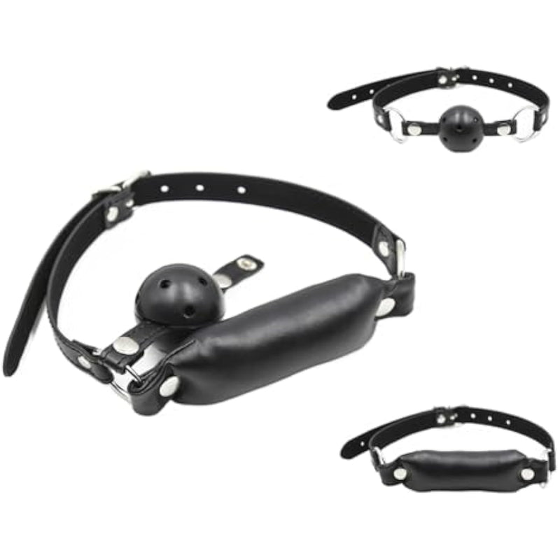 Bdsm Open Mouth Gag Sponge Plug Ball Gag Adjustable Faux Leather Fetish Open Mouth Ball Gag Sex Toy For Women Men Adults Couples Sm Sex Bondage Bed Restraints Role Play Sex Game
