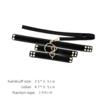 Bdsm Bondage Set Couples Sex Toys Neck To Wrist Restraints Kit With Traction Chain Adjustable Leather Restraints Bondage Gear & Accessories