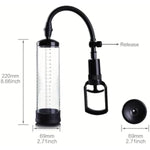 Manual Penis Pump - Penis Enlargement Pump With Clear Cylinder Tube & Precision Scale,8.7 Inch Vacuum Cock Pump With Release Lever, Soft Dick Pump With 3 Sleeves, Penis Extender Training Male Sex Toys