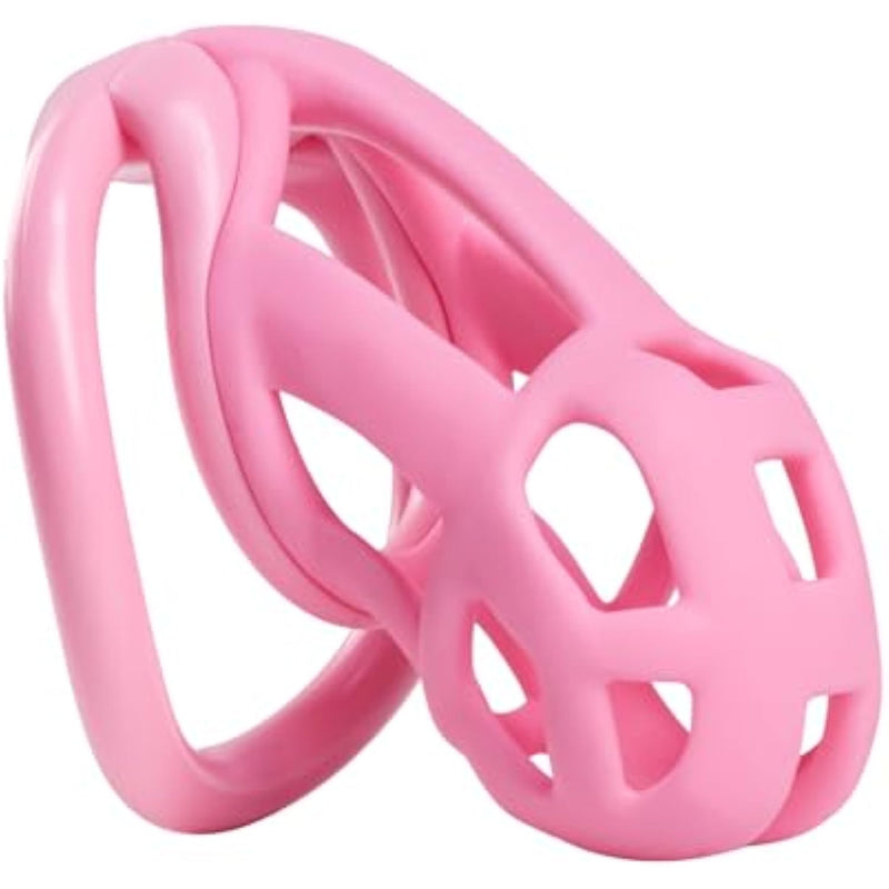 Latest Ergonomics Bdsm Chastity Cage Adult Sex Toys New Upgraded Embedded Small Lock Core Penis Bondage Chastity Device Men'S Revolution Penis Lock With 4 Rings (Pink,Small)