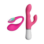 Lush 4 Wearable G-Spot Vibrator Adult Sex Toys & Games With Led Light + Nora Rabbit Vibrator With Dual Motor Clitoral Stimulator Dildo Massager For Couple Play