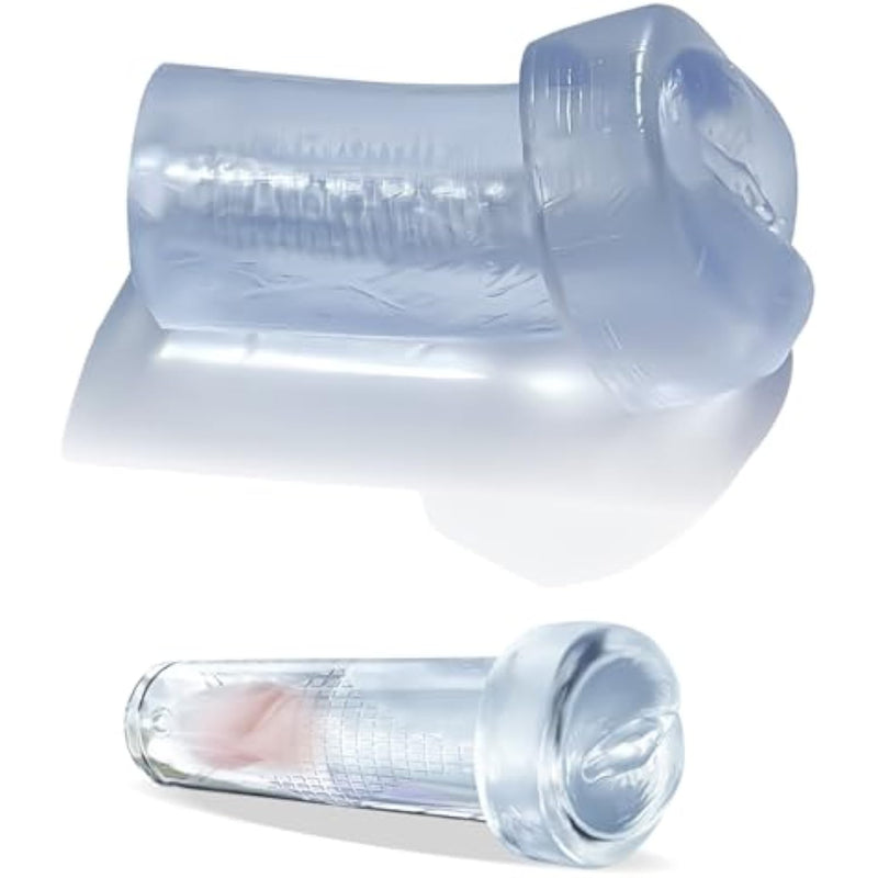 Clear Extended Men'S Penis Pump Sleeve Dildo Sleeve Realistic Vaginal Sleeve Male Enhancement Replacement Sealing Cap Extended Pump Cover Thickened Pocket Pocket Cat