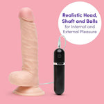 Lifelike Lover Vibrating Dildo - 8 Inch Realistic Dildo - Suction Cup & Wired Remote Control Vibrator For Women - 10 Vibration Functions - Adult Sex Toy - Flesh Pink
