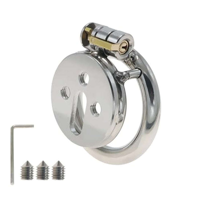 Flat Chastity Cage For Men New Chastity Devices Lock Design Small Chastity Cage Male Penis Cage Cock Cage Bdsm Toys For Couples Sex (40Mm/1.57In)