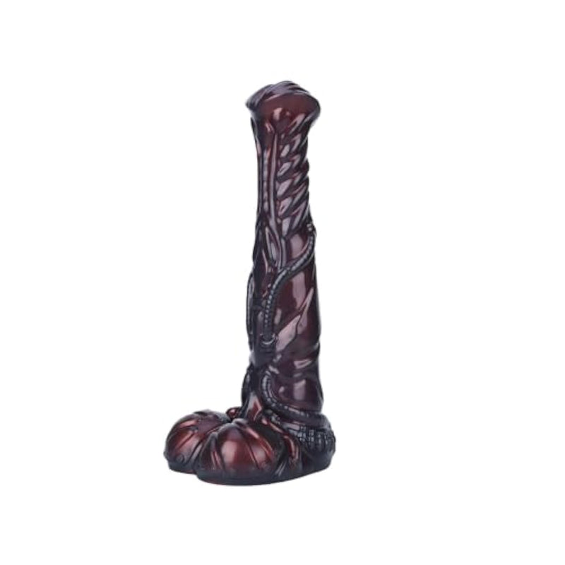 9.6In Silicone Made Huge Soft Colorful Horse Dildo Anal Toy Animal Style Ribbed Flexible Hands-Free (Normal) (S)