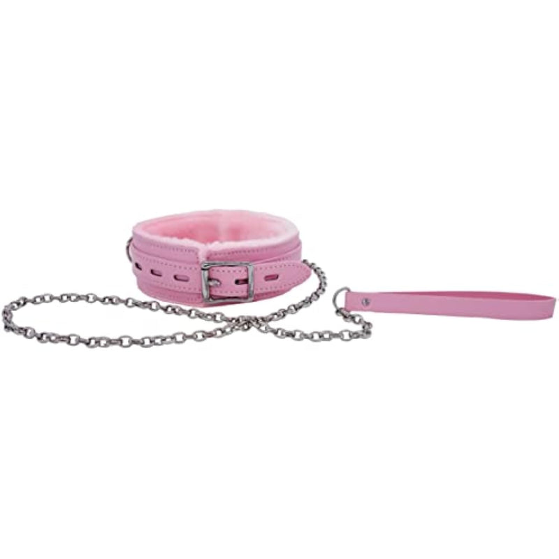Pink Collar For Women Gothic Leather Collar And Bondage Set - Explore Sensual Adventures With Adjustable Restraints, Chain Leash, And Playful Accessories For Couples In Bdsm And Kinky Fun
