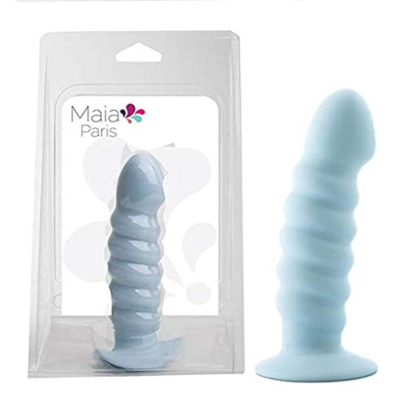 Pastel Blue 6 Inch Silicone Ribbed Dong for Sensual Pleasure