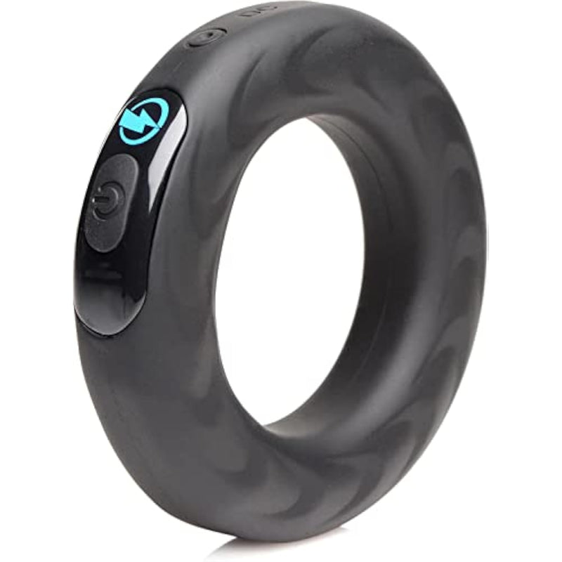 Vibrating & E-Stim Silicone Cock Ring With Remote Control - 1.75In, Black (Ag932)