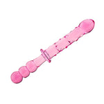 Double-Ended Crystal Dildos Glass Pleasure Wand Anal Plug - Pink Style Series (Style F)