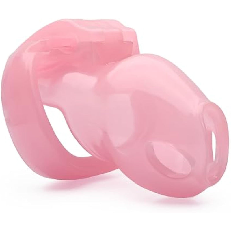 Ht-V4 Chastity Cage For Men | 5 Adjustable Wide Rings & 6 Colors | Beginner-Friendly | Adult Sex Toy With Sizing Guide (Pink, Small)