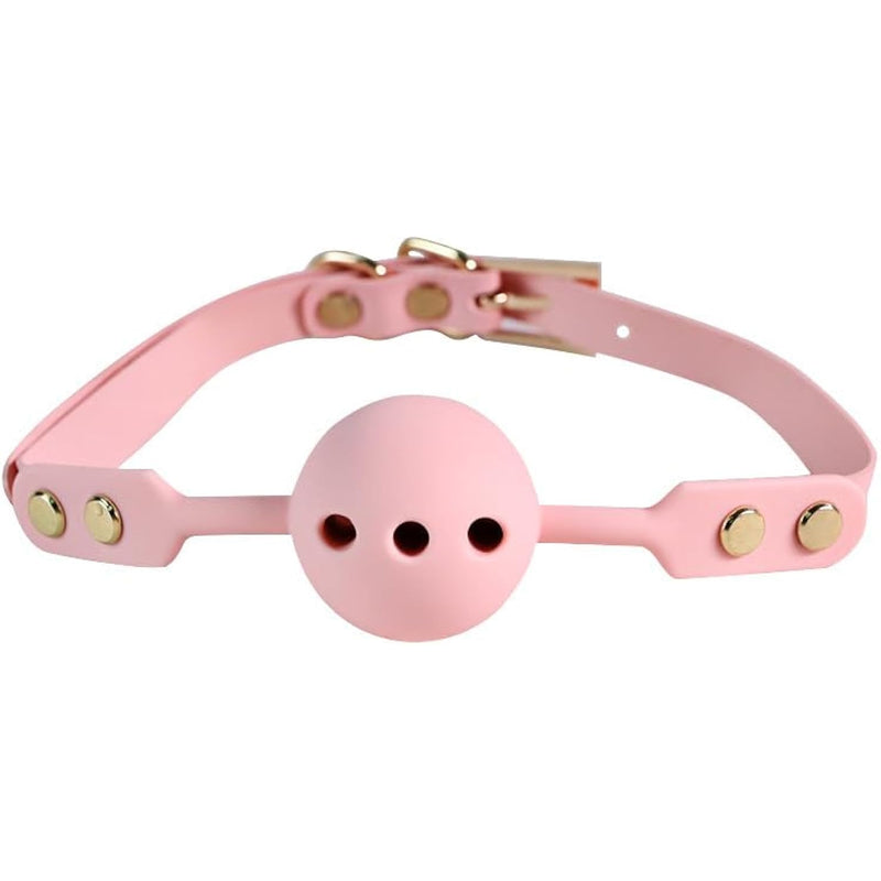 Silicone Ball For Moouth Sex Hollow Mouth Gag Breathable Gag Adjustable Strap Mouth Gag For Adult Sex Toys Bondage Gear & Accessories For Women Couples Pink