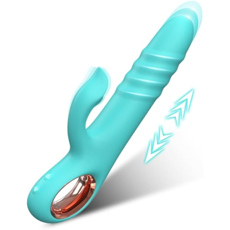 Sex Toys Thrusting Vibrator Sex Toy For Women - G Spot Vibrator Clitoral Stimulator Dual Rabbit Dildo Vibrator With 10 Powerful Vibration 10 Thrust Modes, Rabbit Vibrators Adult Toy For Women