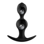 Silicone Anal Beads Butt Plug with Rotating Inner Balls for Men and Women, Weighted Trainer Toy with 2 Steel Balls