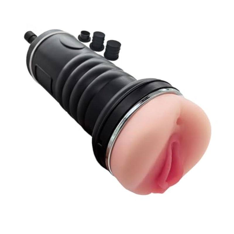 2 in 1 Dual Function Male Sex Toy with Massage Gun Adapter for Auto Thrusting and Sucking Cup