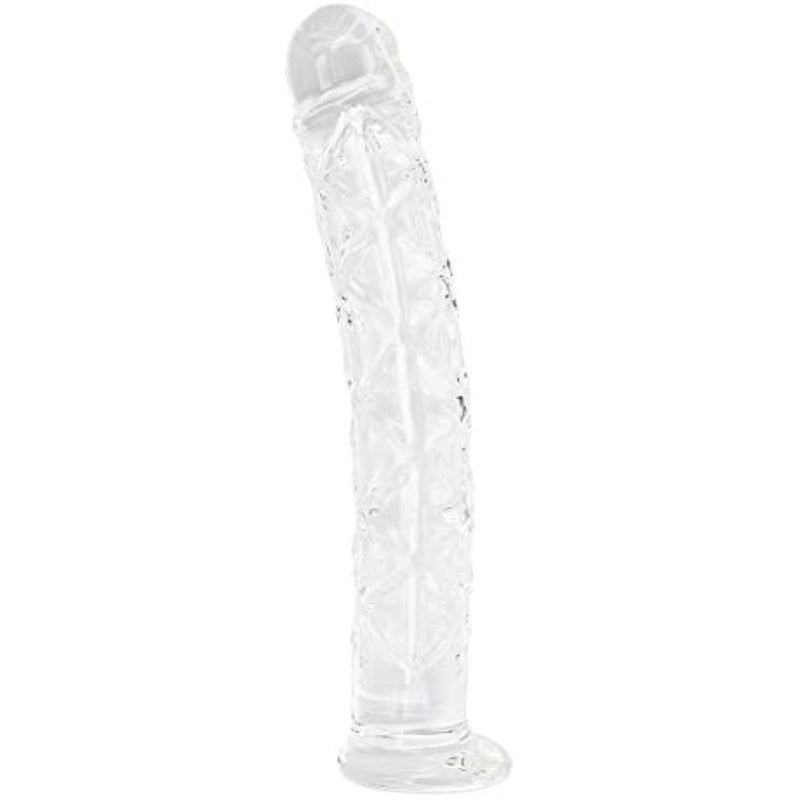 Diamond Dildo Butt Plug, 7.5 Inches Glass Pleasure Wand Crystal Massager