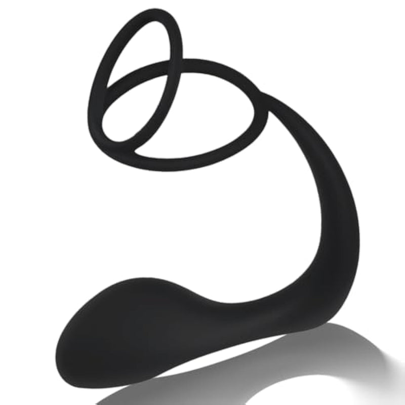 2-In-1 Soft Penis Ring Silicone Analplug For Men Small Buttplug With Cock Ring For Anal Training Adult Sex Toys For Prostate Massage (Double Ring)