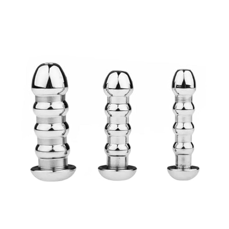 Sounding Rod With Multiple Beads For Men 3Pcs Stainless Steel Urethral Dilator Hollow Penis Plug Sex Toys - Catheters & Sounds Adult Prostate Masturbation Rods (3Pcs-C083)