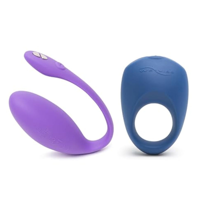 Jive Lite Purple Remote Control Wearable Egg Vibrator & Pivot Vibrating Cock Ring - App Controlled Couples Sex Toys Bundle