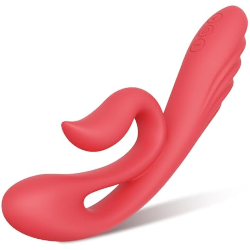 Clitoral Kissing G Spot Vibrator - Adult Toys For Double Stimulation With 9 Vibrations, Sex Toys With Dual Motors, Full Silicone Vibrating Dildo Massager For Women Couple