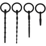 Silicone Urethral Sound Kit 4Pcs Set Beaded Urethral Plug Catheter Tube Hollow Tube Urinary Dilator Urethra Masturbation Rod Sex Toy For Men