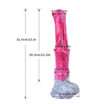 Realistic 12 Inch Silicone Horse Dildo with Ring Knot Shaft and Strong Hands Free Waterproof Suction Cup for Adult Women Deep Pleasure