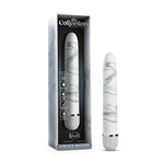 Swept Away - 7 Inch Satin Smooth Personal Massager Wand - Perfect For External Clitoral Vaginal Stimulation - Body Safe Vibrator - Splashproof Sex Toy For Couples Women - White Marble