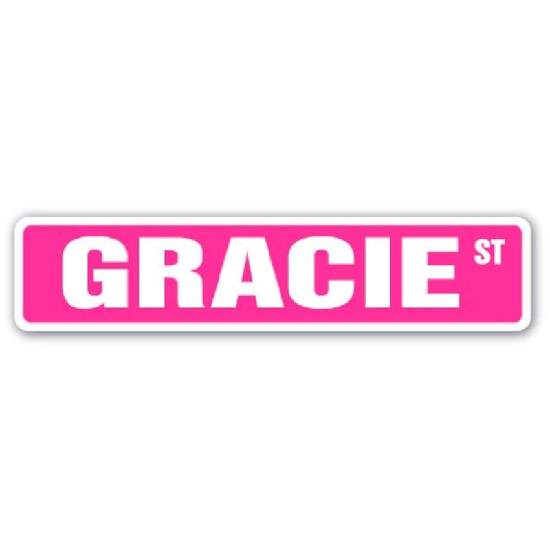 Gracie Street Sign Childrens Name Room Sign | Indoor/Outdoor |  18" Wide Plast
