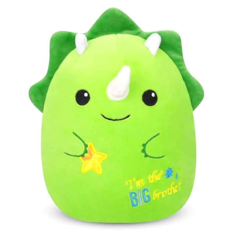 Big Brother Dinosaur Stuffed Animals - I'M The Big Brother Triceratops Plush Toys Cute Green Triceratops Stuffed Animal Plushie Toy New Baby Gift For Boys