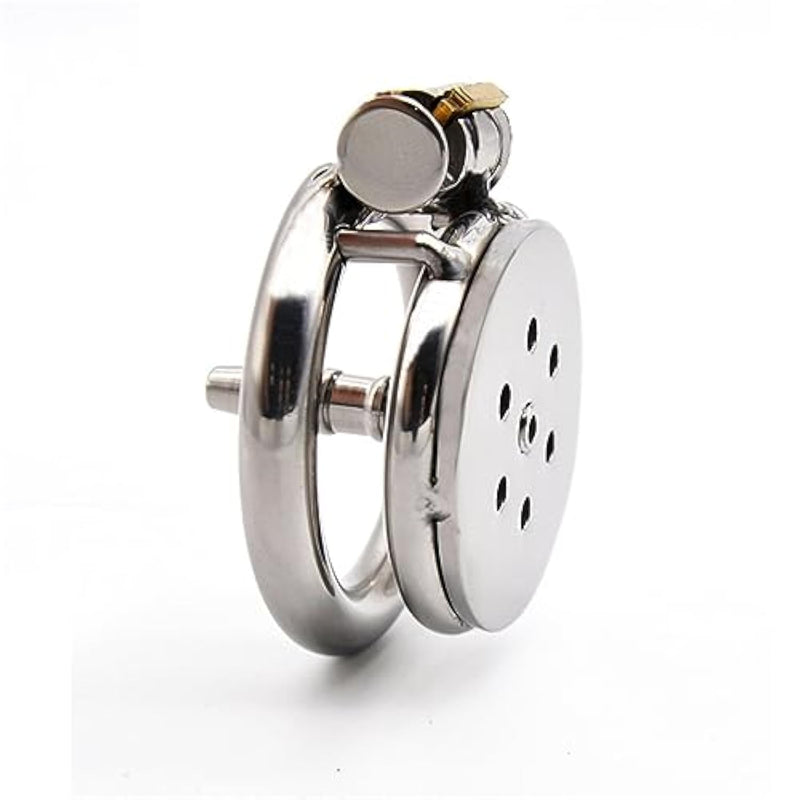 Chastity Cage For Men With Silicone Tube, Small Chastity Cage Chastity Devices Male Good Concealment, Penis Cage For Men Sm Sex Toys (Metal Tube,40Mm/1.57In)