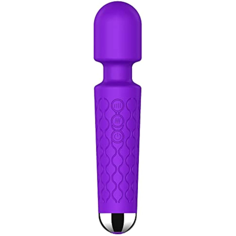 Clitioral Vibrator Wand Massager,Large Female Clit Sexual Stimulation Device With 20 Vibrations & 8 Speeds,Rechargeable Personal Vibrating Handheld Massager Cordless Women Sex Toys For Couple,Purple
