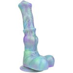 Realistic Dog Dildo With Suction Cup Base, 9.84 Inch Dog Dildo Large,Female Vaginal And Anal Play Adult Sex Toys (Green And Purple)