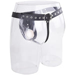 Bondage Gear Chastity Device Harness With Leather Cock For Men, Adult Men'S Bondage Leather Chastity Lock Pants, Sm Bdsm Fetish Sexy Male Lingerie Sex Toy