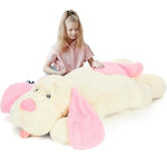 Giant Dog Stuffed Animals, 51Inch Large Stuffed Dog Plush Soft Big Pillow Gifts For Kids,Girls, Boys, Pink
