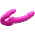 Evoke Rechargeable Vibrating Silicone Strapless Strap On, Pink