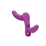 Purple Double Take 10X Double Penetration Vibrating Strap-On Harness