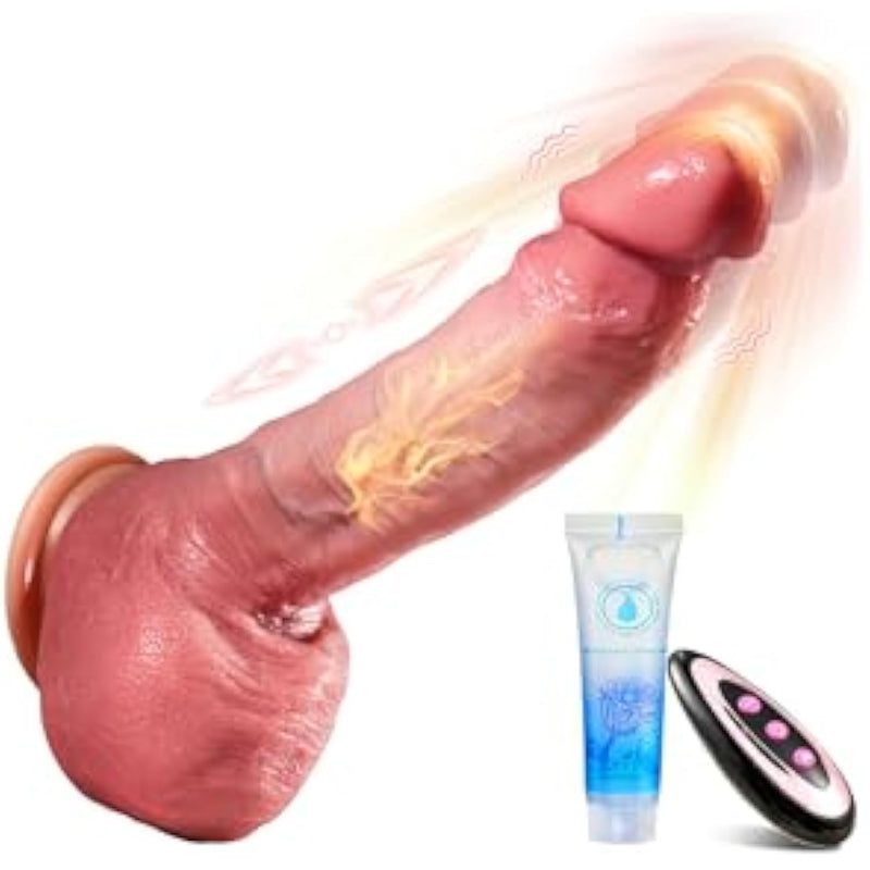 Thrusting Dildo Vibrator Sex Toys - 8.9" Realistic Dildos Female Vibrators For G Spot Anal Vagina Sex Stimulation, 9 High-Speed Thrusting & Vibrating Modes, Lifelike Penis Adult Toys Women Couples