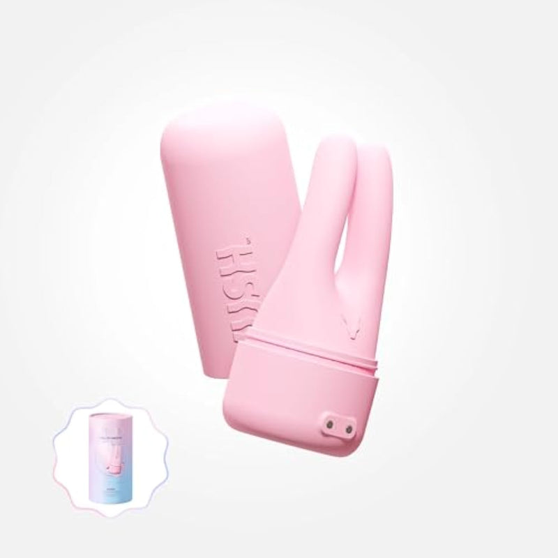 Swish Dual Tip Vibrator - Travel Size Twin Motor Clitoral Stimulator, Personal Massager With Cap, Waterproof, Rechargeable (Pink)