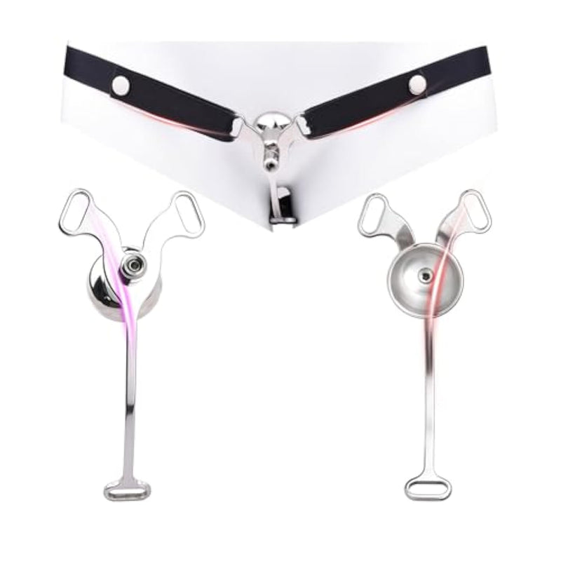 Inverted Chastity Cage With Urinal Tray Sm Sex Toys Cock Cage With Belt Used To Restrain A Man'S Penis Male Chasity Device Made Of Metal Stainless Steel (Black,A)