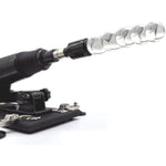 Glass Anal Dildo With 3Xlr Adapter For Sex Machine Glass Anal Beads Crystal Butt Plug Anal Toys Pleasure Wand For For Couple Lover(S)