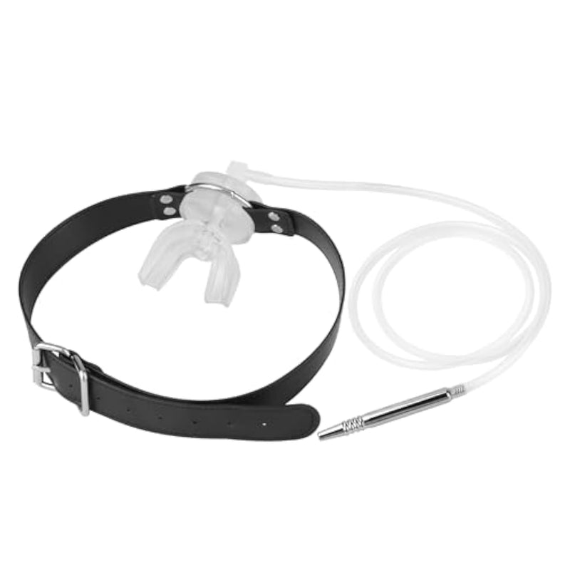 U-Shaped Bondage Mouth Gag With Urinary Catheter & Stainless Steel Penis Plug Urethra Sex Set, Sm Piss Funnel Gag Silicone Plug Penis Sleeve, Adult Erotic Extreme Sex Toy