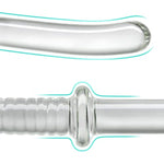Crystal Glass Dildo Masturbation Wand, Vaginal Masturbation Massager Anal Butt Plug Pleasure Stick Anus Stimulation Sex Slave Sex Toy For Men Women And Couple (M)